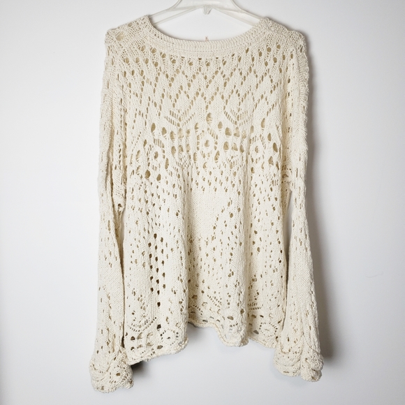 Free People Traveling Lace Ivory Sweater - Picture 6 of 11